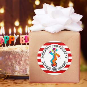 Carnival Circus Festival Kids Birthday Party Classic Round Sticker