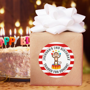 Carnival Circus Festival Kids Birthday Party Classic Round Sticker