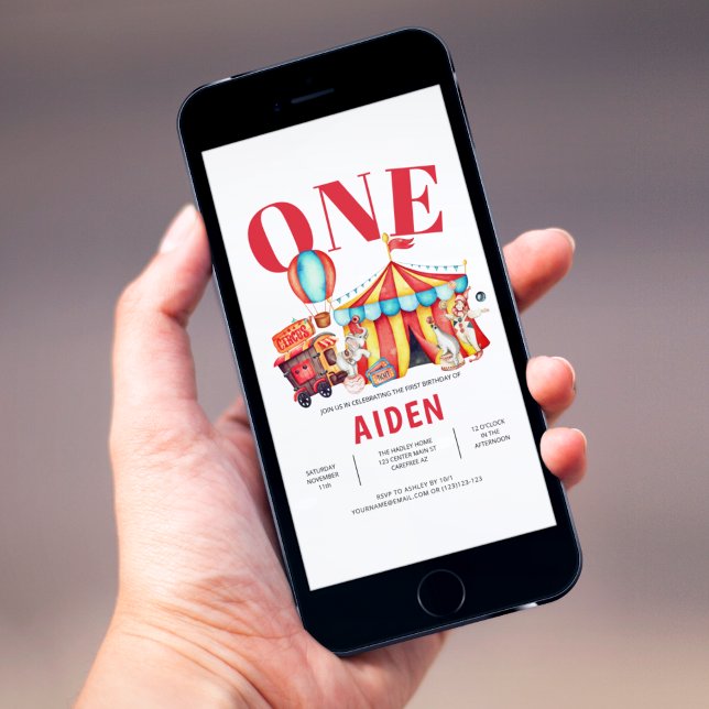 Carnival Circus Festival Show 1st Birthday Invitation (Creator Uploaded)