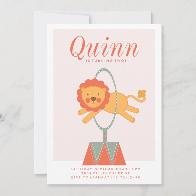 CARNIVAL CIRCUS KIDS BIRTHDAY INVITATION invite (Front)