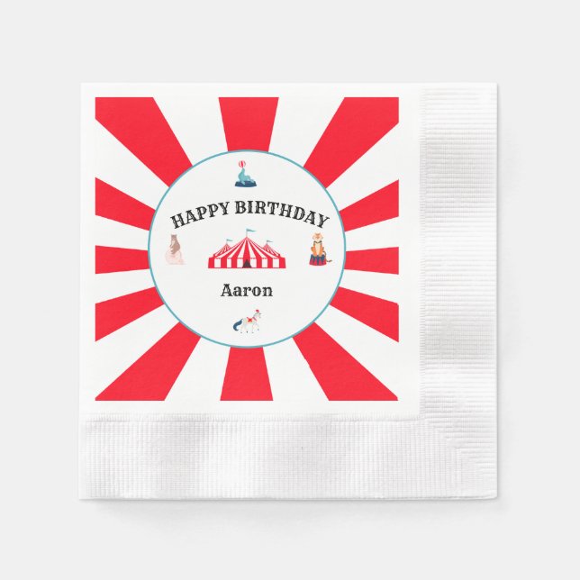 Carnival Circus Marquee Birthday Napkin (Front)