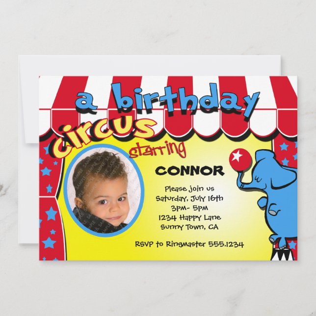 Carnival Circus Photo Invitation (Front)