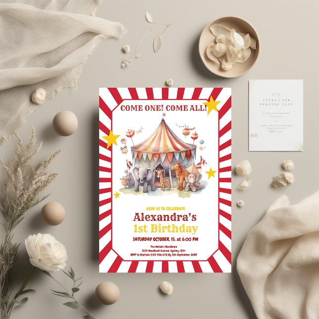 Carnival Circus Show & Animals Birthday  Invitation (Creator Uploaded)