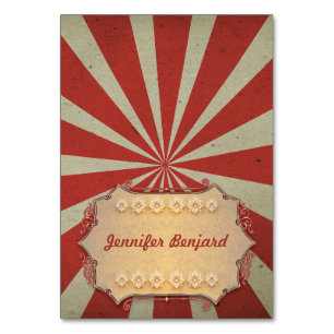 Carnival circus tented place cards - name cards