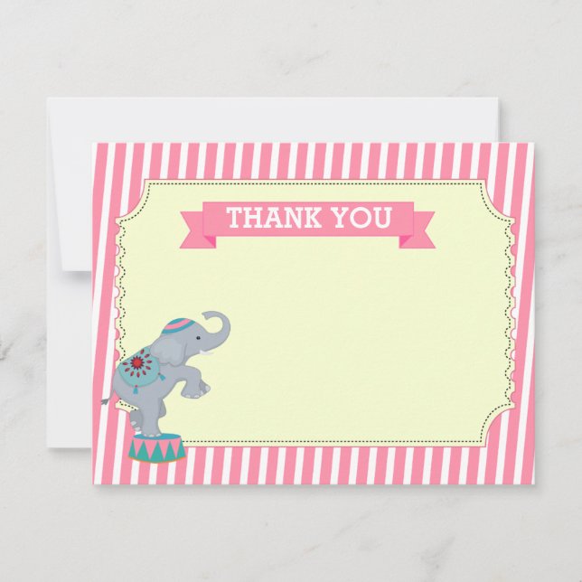 Carnival Circus Thank You Note Cards (Front)