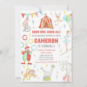 Carnival Circus Theme Birthday Invitation