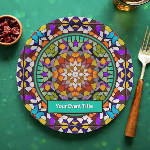 Carnival Colours Mosaic for Happy Occasion Paper Plate