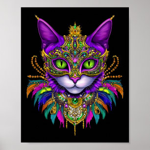 Carnival Costume Mardi Gras Cat Meowdi Gras Men Wo Poster