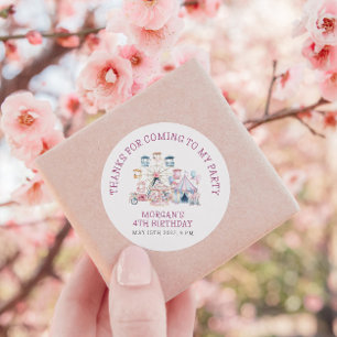 Carnival Cute Birthday Budget Thank You Classic Round Sticker