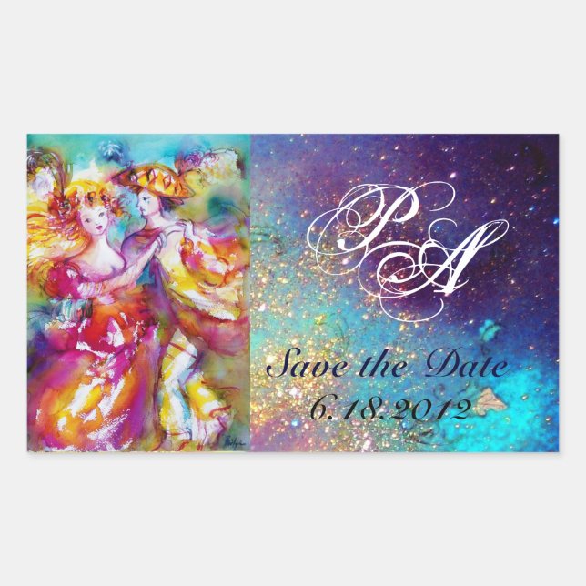 CARNIVAL DANCE 2 Monogram Rectangular Sticker (Front)
