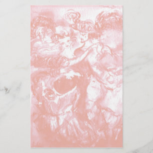 CARNIVAL DANCE ,soft antique pink white Stationery