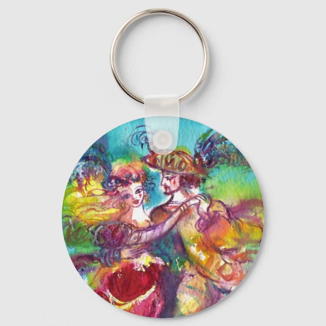 CARNIVAL DANCE Venetian Masquerade Ball Key Ring (Front)