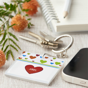 Carnival Dancing Hearts 1   Baby Blanket Accent Pi Key Ring