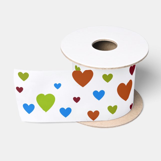 Carnival Dancing Hearts 1  Satin Ribbon (Spool)