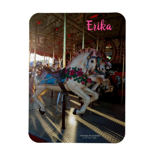 Carnival Fair Carousel Merry-Go-Roung Horse Magnet (Vertical)