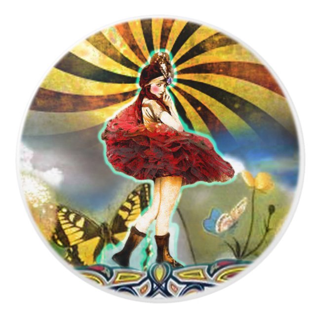 Carnival Fairy Ceramic Knob (Front)
