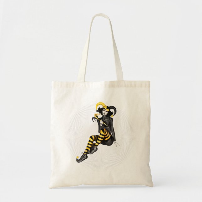 Carnival Festival Theme joker Design Tote Bag (Front)
