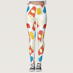 Carnival Fun: Popcorn & Ticket Print Leggings