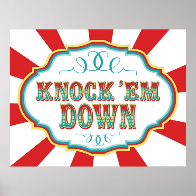 Carnival Game Sign Knock'em Down (Front)