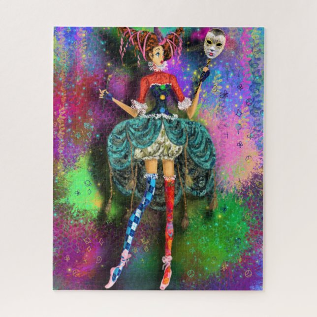 Carnival Girl Clown Joker Jester Puzzle Gift (Vertical)