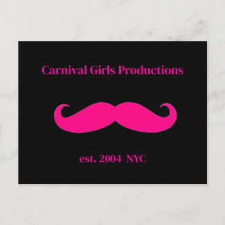 Carnival Girls Productions Mustache Postcard