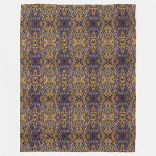 Carnival Glass Grass With Orange Mold Fungus tiled Fleece Blanket
