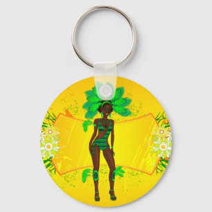 carnival green girl.ai key ring