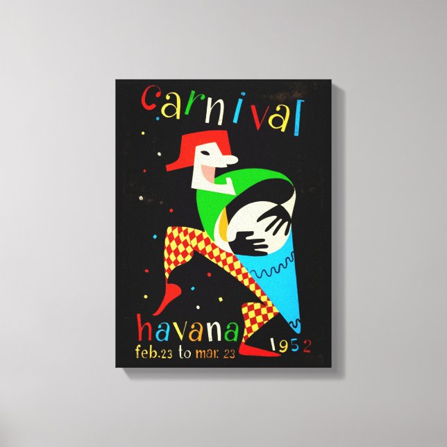 Carnival Havana Cuba 1952 Poster Canvas Print (Front)