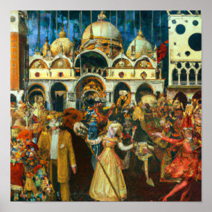 carnival in Venice oil painting renaissance style Poster