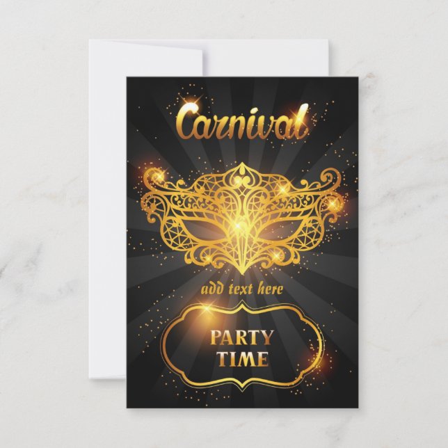 Carnival Invitation Flat Card (Front)