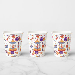 Carnival Kids' Birthday Circus Pattern Clown Paper Cups