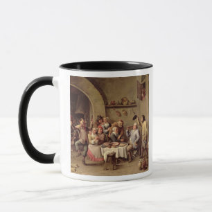 Carnival: 'Le Roi Boit', 1690 (oil on copper) Mug