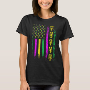 Carnival Mardi Gras Usa American Flag Crawfish Par T-Shirt