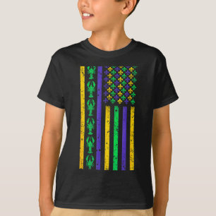 Carnival Mardi Gras Usa American Flag Crawfish Par T-Shirt