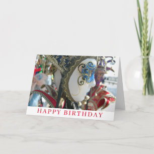 Carnival mask birthday card