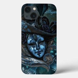 Carnival Mask - Blue Damask iPad Case