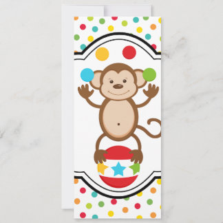 Carnival Monkey Birthday Invitation