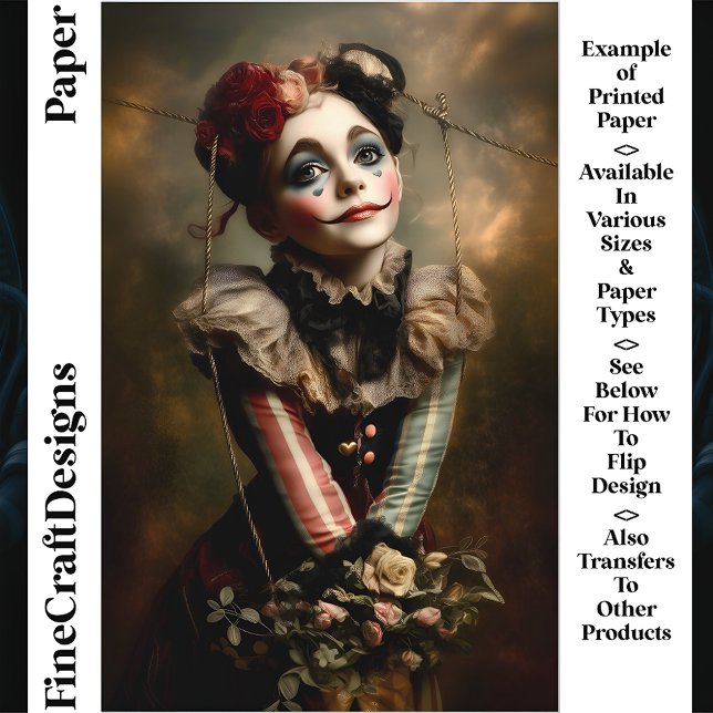 Carnival Noir Circus Cute Girl CN4 Scrapbook Paper (Creator Uploaded)