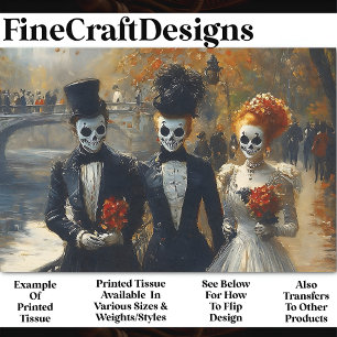 Carnival Noir Skull Mask Actors BK3 Decoupage Tissue Paper