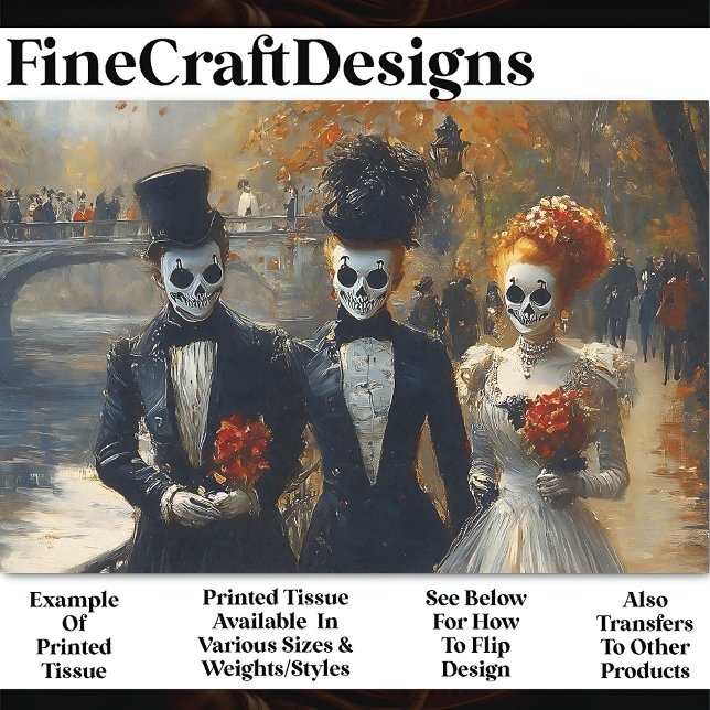 Carnival Noir Skull Mask Actors BK3 Decoupage Tissue Paper (Creator Uploaded)