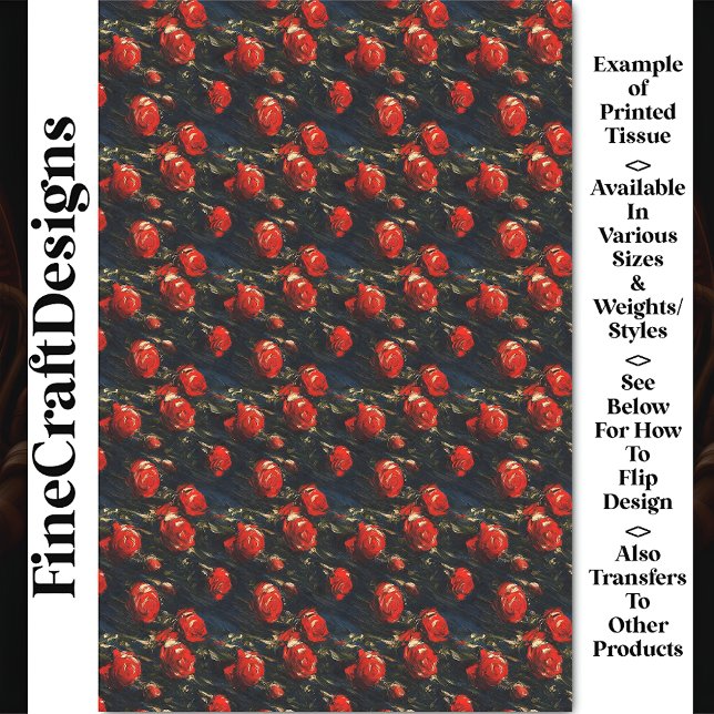 Carnival Noir Victorian Roses Tissue BJ6 Decoupage Tissue Paper (Creator Uploaded)