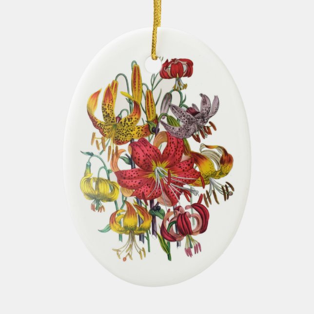 Carnival of flowers ceramic tree decoration (Front)