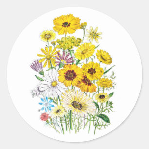 Carnival of flowers classic round sticker