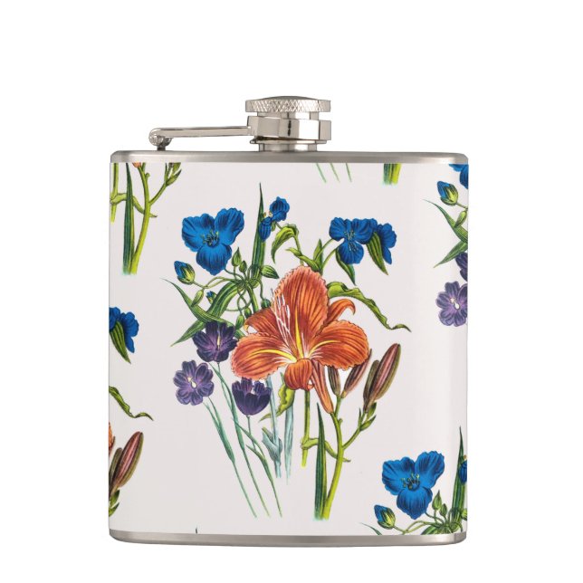 Carnival of flowers hip flask (Front)