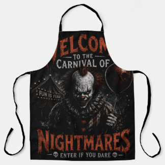 Carnival of Nightmares Creepy Clown All-Over Print Apron