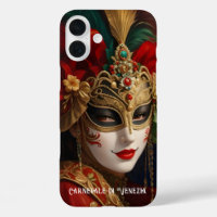 Carnival of Venice mask red green gold