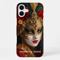Carnival of Venice mask red green gold