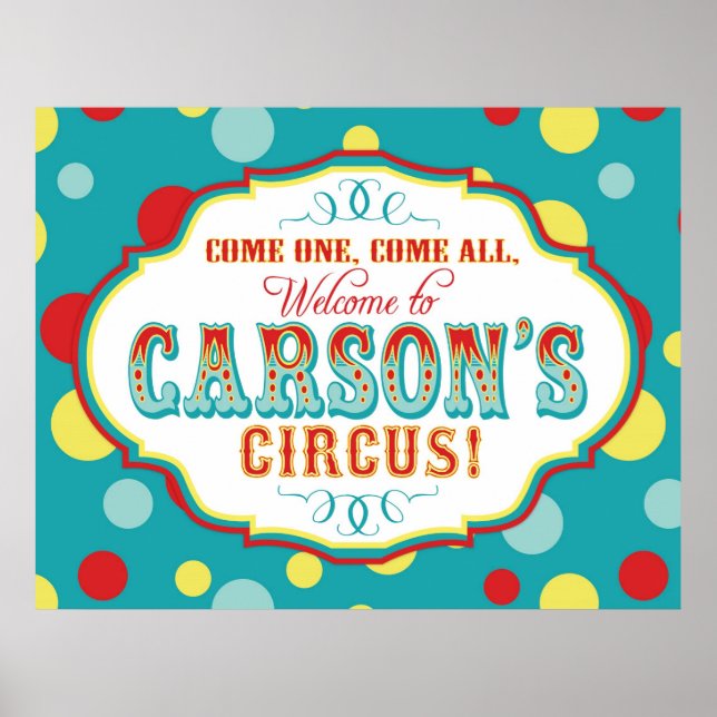 Carnival or Circus Welcome Sign Carson (Front)