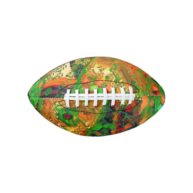 Carnival or mask party of paints, green and orange football (Front)