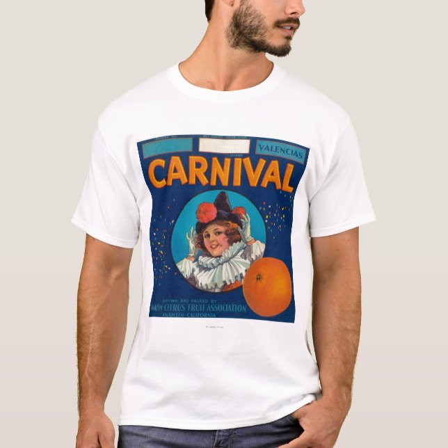 Carnival Orange LabelAnaheim, CA T-Shirt (Front)